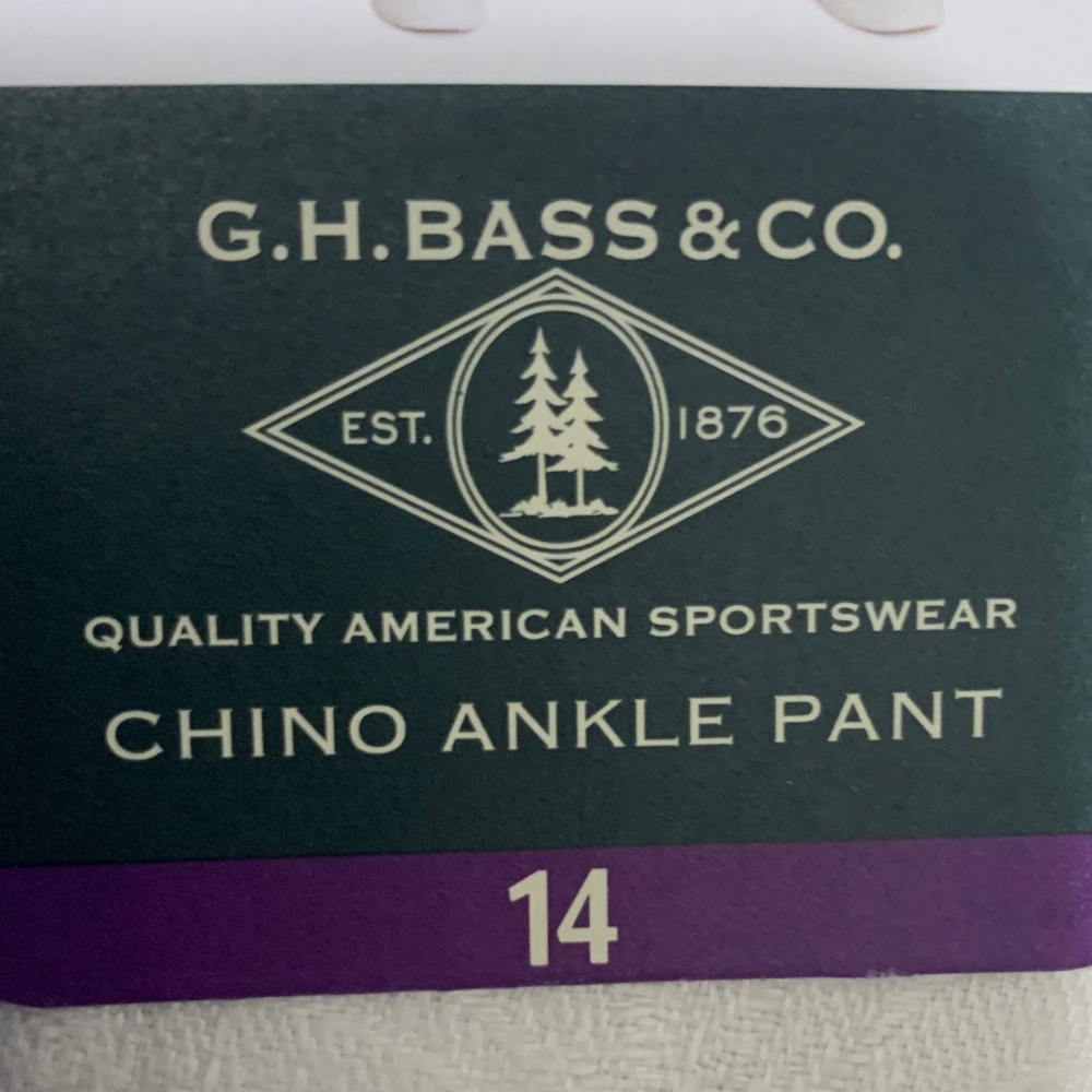 NWT G.H. Bass & Co. Women's Blue Cropped Ankle Pants - Picture 2 of 7